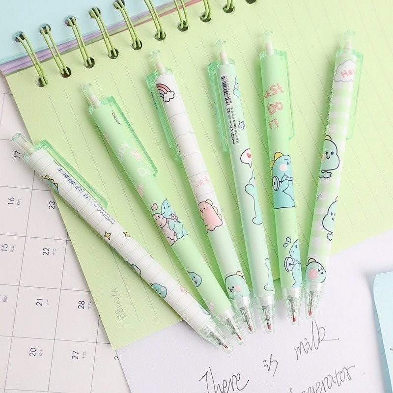 1 Bút Mực Gel Ngòi 0.5mm Hình Khủng Long Dễ Thương