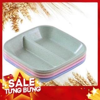 FREESHIP Đĩa đựng gia vị 2 ngăn bằng lúa mạch tiện lợi