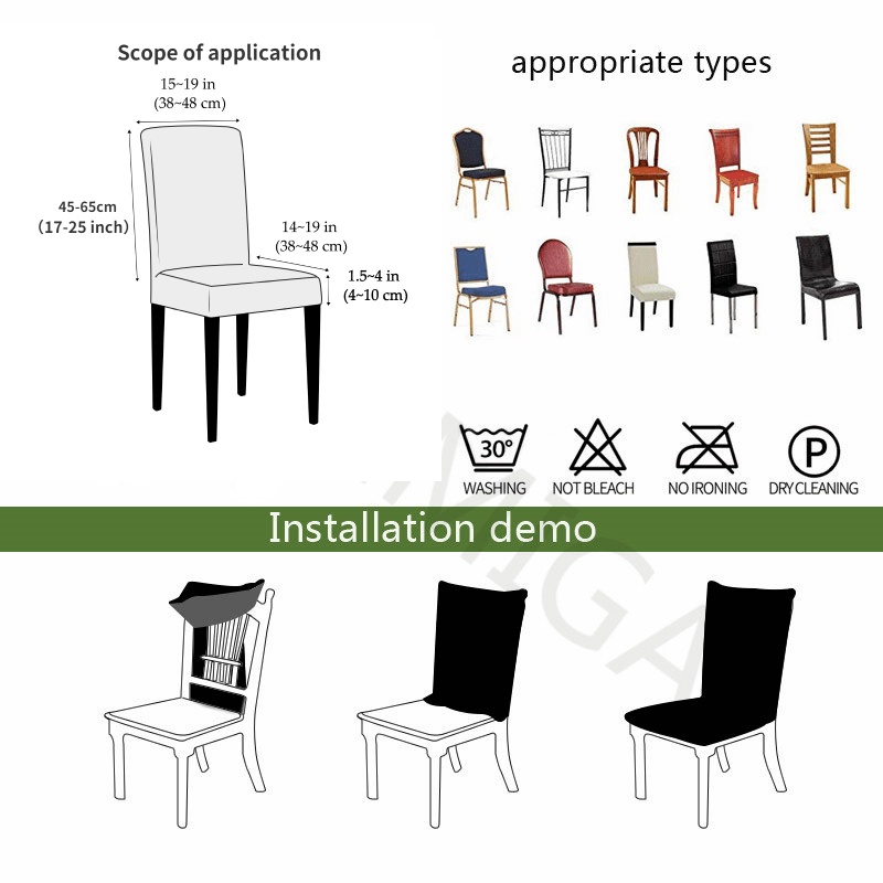 Vỏ Bọc Ghế Ngồi Bàn Ăn Màu Trơn Co Giãn Tốt Tiện Dụng Cho Nhà Bếp