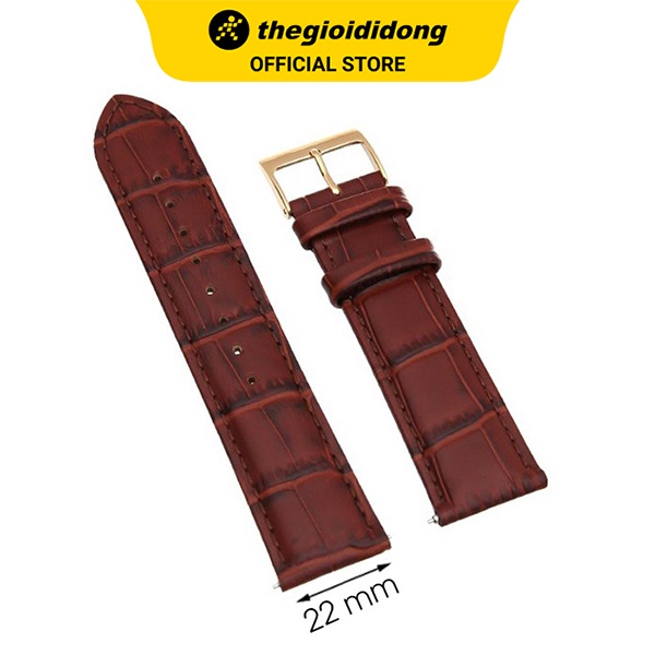 Dây da đồng hồ 22 mm nâu L006-06-22