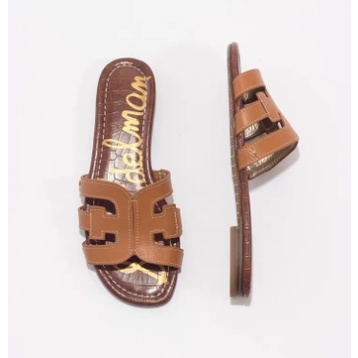 Sam Edelman Dép Da Bò Đế Mềm Phẳng Thời Trang Mùa Hè Chất Lượng Cao Cho Nữ