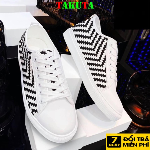 Giày Sneaker Nam thể thao màu trắng cổ cao cho học sinh phong cách Hàn Quốc TAKUTA mã AH