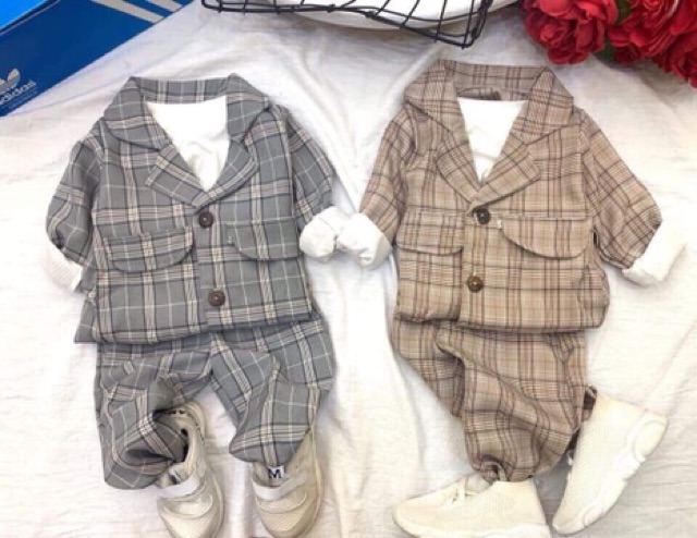 Set vest kẻ mùa thu cho bé | BigBuy360 - bigbuy360.vn