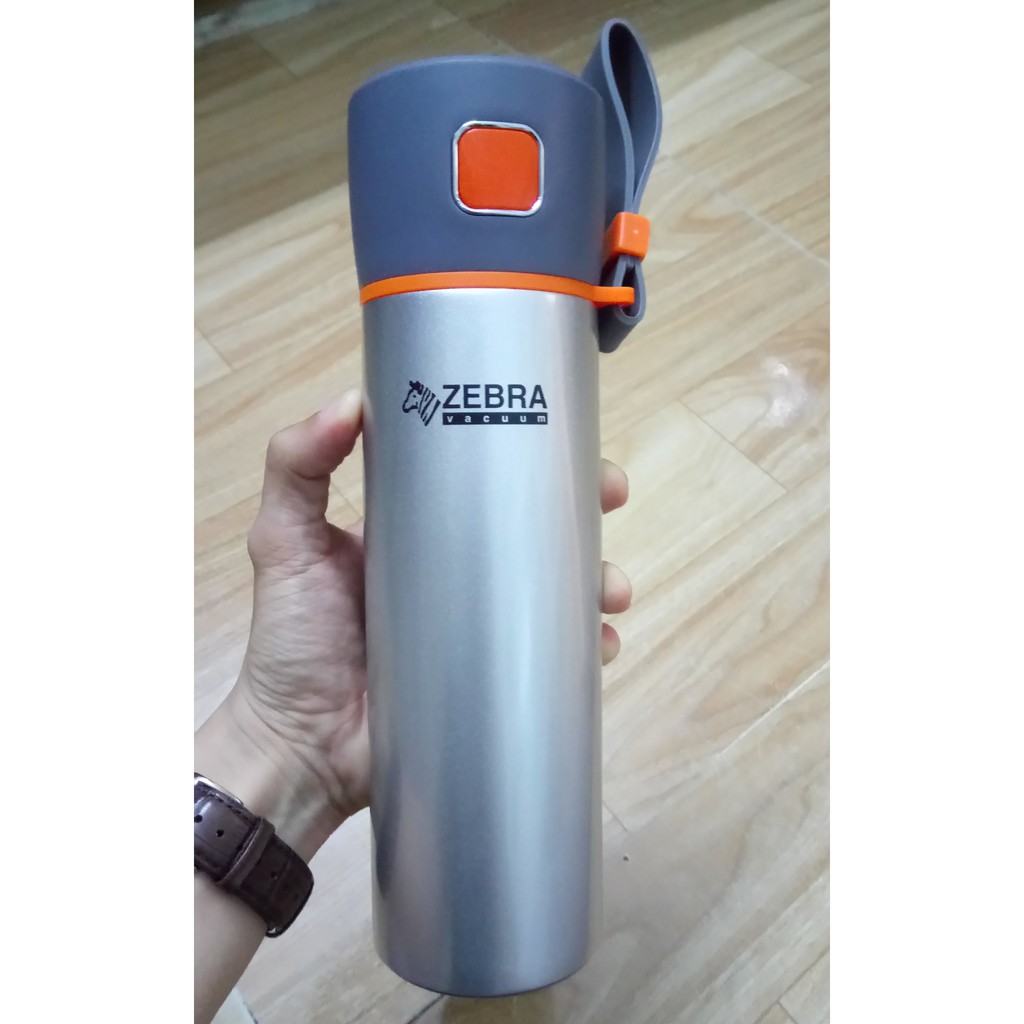 Bình Giữ Nhiệt Zebra có dây xách - Màu Bạc - 112949 - 480ml