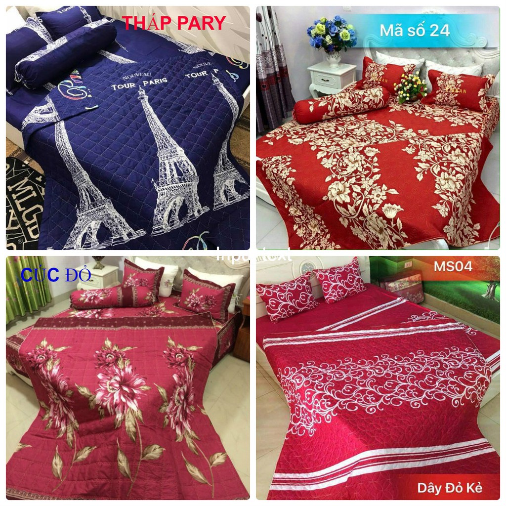 (Siêu Khuyến Mại) Set 5 chăn hè mẫu KLong Vàng Poly cotton