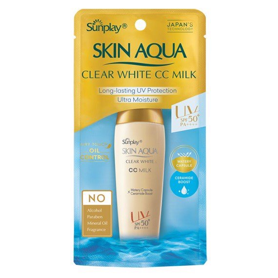 Sữa chống nắng tạo nền trắng mịn Sunplay Skin Aqua Clear White CC Milk 25g