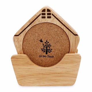 Lót ly hình ngôi nhà Đức Thành 27171- TẶNG KÈM 1 KHAY ÚP LY
