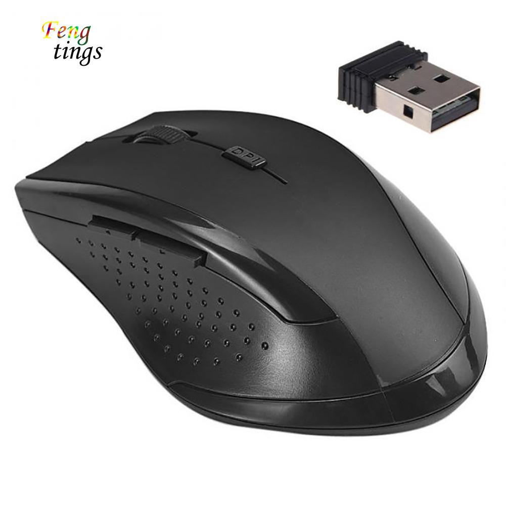 ✌ FT ✌ PC Computer Laptop Ergonomic 6 Keys 3200DPI Optical 2.4GHz Wireless Gaming Mouse