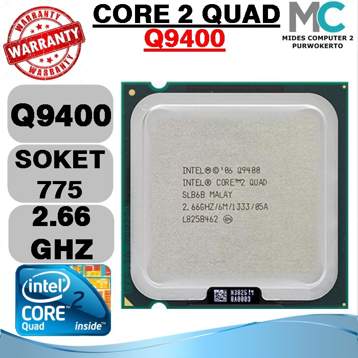 INTEL Linh kiện điện tử LGA 775 Core 2 Quad Q9400 2.66ghz