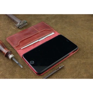 Bao Da Iphone 7 Plus/ 8 Plus Handmade Da Bò Thật