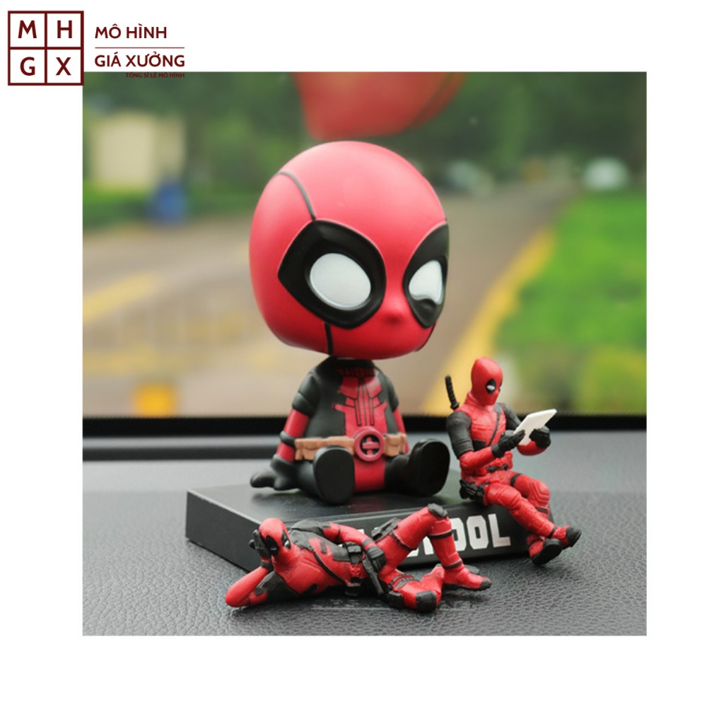 Mô Hình Deadpool Siêu Nhân DC lắc đầu chibi dễ thương ngỗ nghĩnh - Quà tặng , bầy bàn , bầy taplo