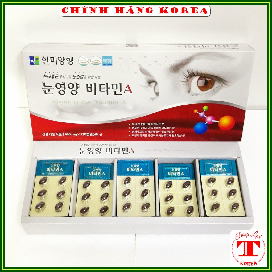 Viên bổ mắt bổ sung Vitamin A, hộp 120 viên - Bổ mắt hàn quốc chính hãng Korea, tranglinh