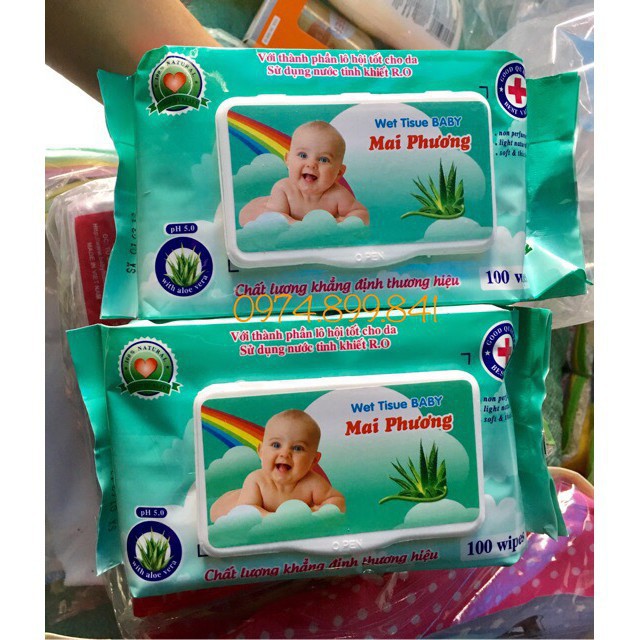 Khăn ướt Mai Phương chiết xuất từ lô hội- Giá rẻ số 1