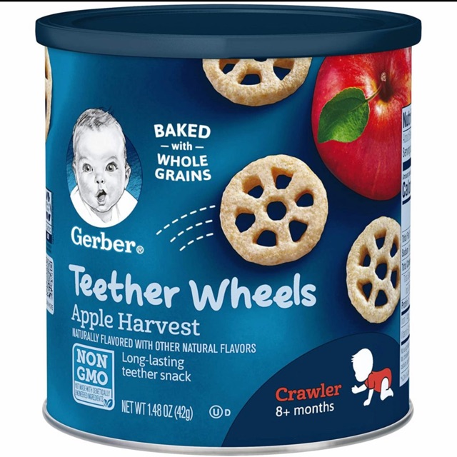Bánh ăn dặm Teether wheels Gerber - Táo