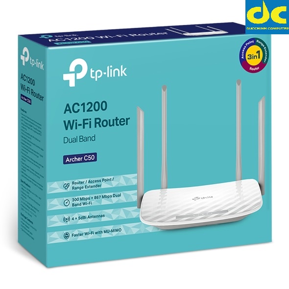 Bộ Phát Wi-Fi Băng Tần Kép AC1200 - Tp-Link Archer C50