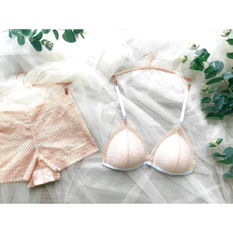 Bộ lót nữ màu be thiết kế👙 FREESHIP 👙 Đồ lót nữ sexy vải ren cao cấp thoáng khí (hình thật shop tự chụp)