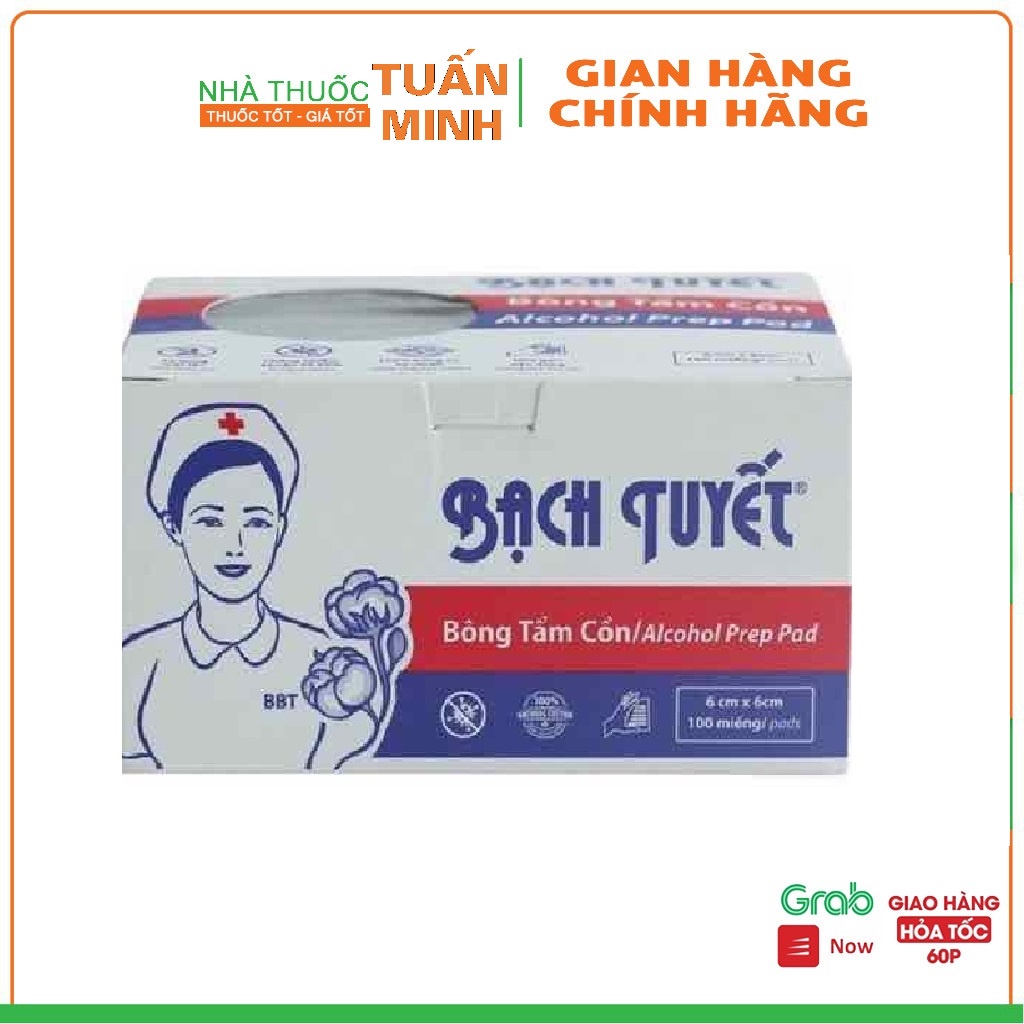 Bông Y Tế Bạch Tuyết Dùng để sát trùng khi tiềm lau rửa vết thương vệ sinh cho em bé