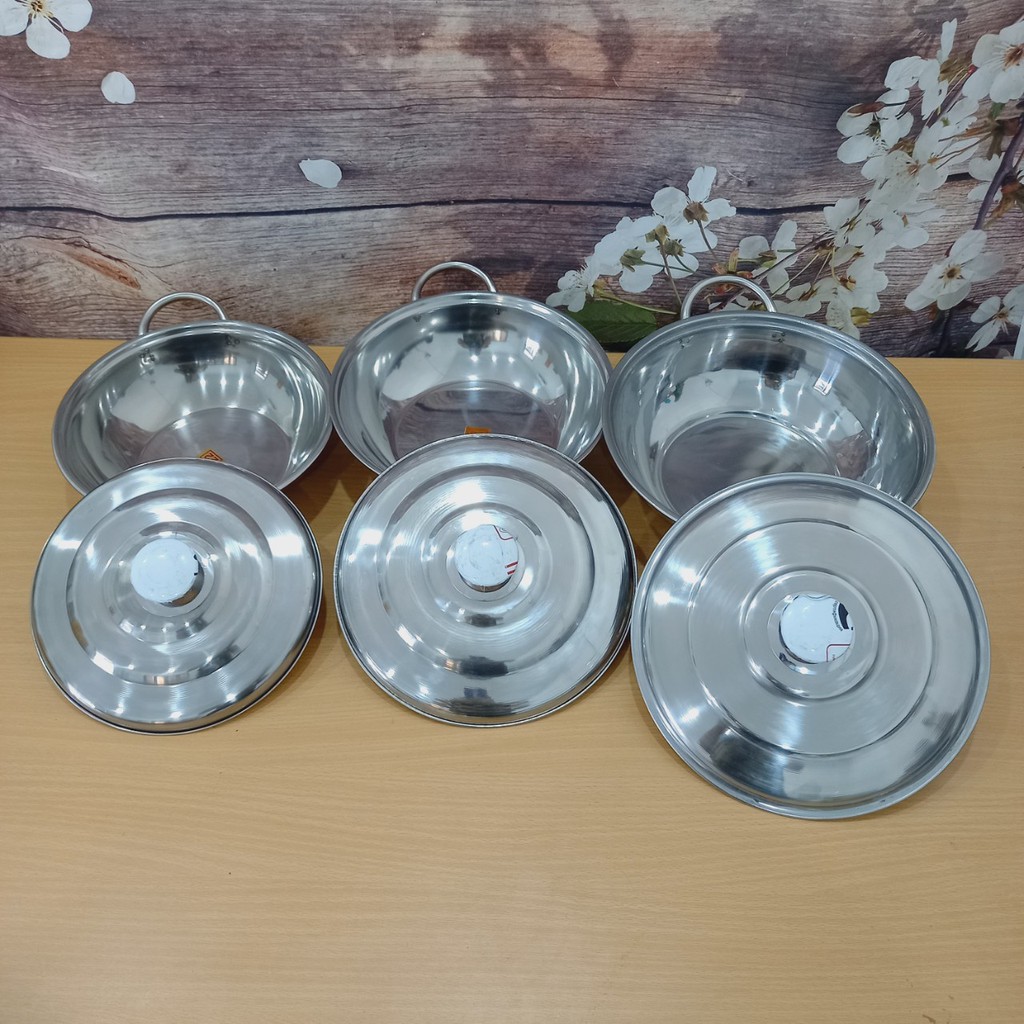 Nồi Lẩu Bầu Inox Nắp Inox Nhiều Size Giá Rẻ