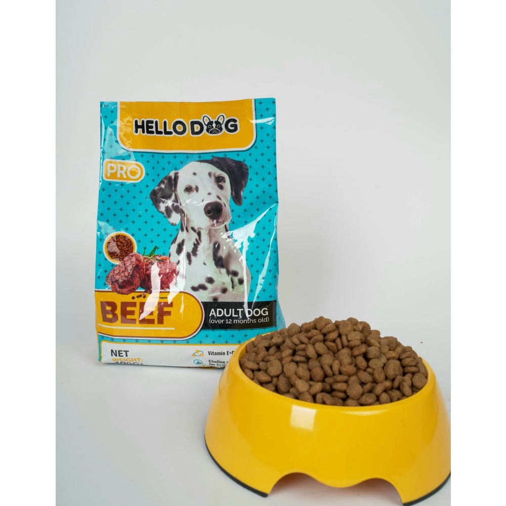 thức ăn chó HELLO DOG vị bò 400gr