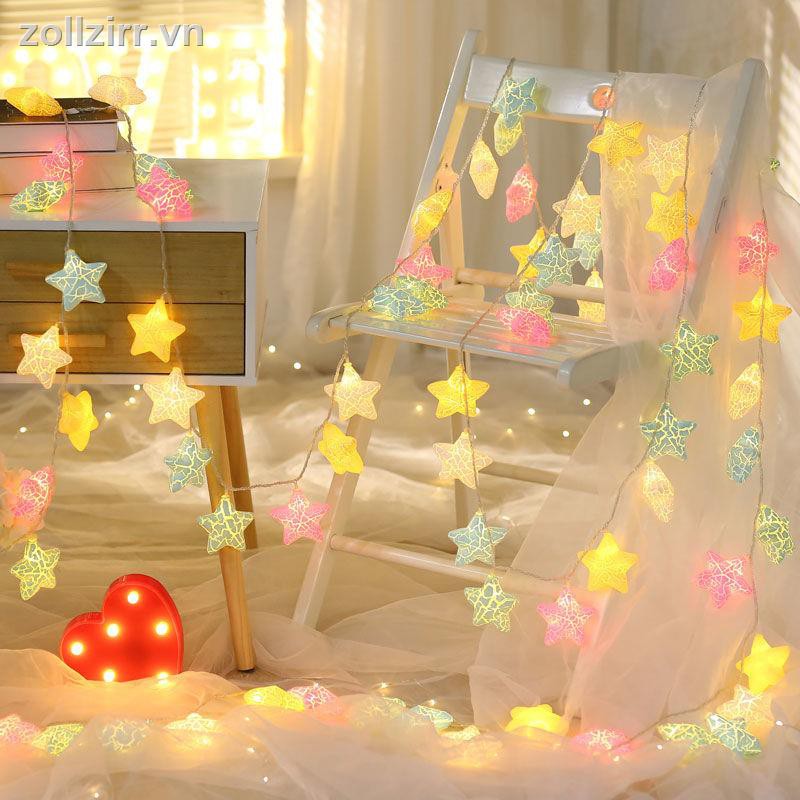 🌈Amour✨ Đèn LED flash ánh sáng xuyên ngôi sao sống nền ins trái tim cô gái phòng ngủ trang trí