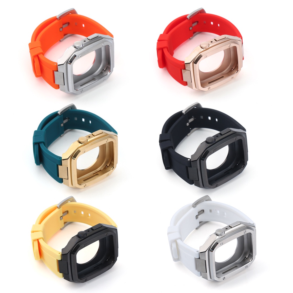 Phù Hợp Dây Đeo Bằng silicone Cho Đồng Hồ Thông Minh apple watch 7 6 se 5 4 44mm 45mm