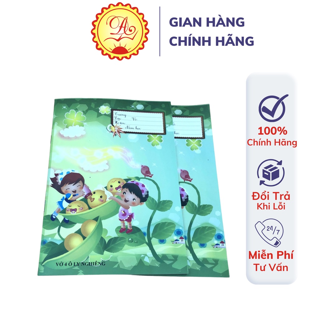 Vở học sinh ô ly nghiêng Ánh Dương luyện viết chữ đẹp chất lượng 6 sao không nhòe chống cận