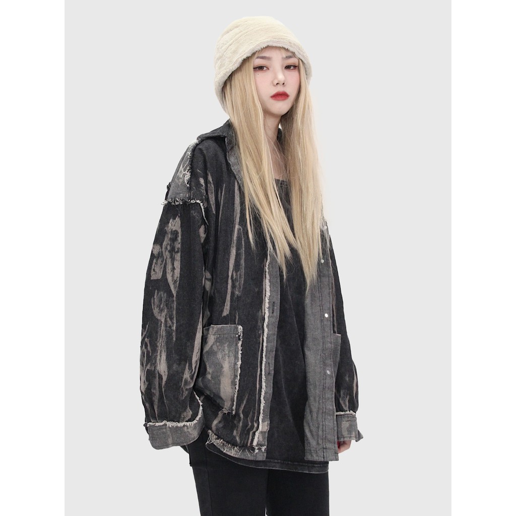 Áo sơ mi denim unisex cá tính