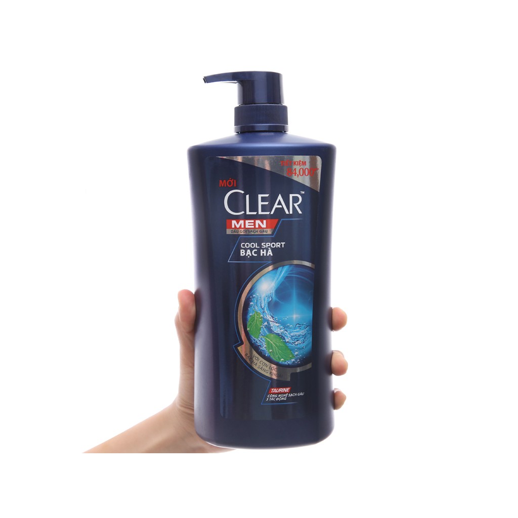 Dầu gội sạch gàu Clear Men Cool Sport bạc hà (874ml)