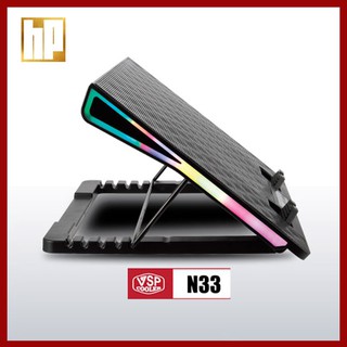 Đế Tản Nhiệt Laptop Máy Tính VSP COOLER N33 LED - Quạt Fan Tản Nhiệt Laptop Máy Tính