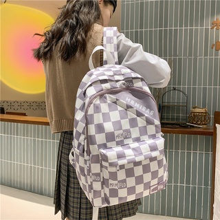 Balo đi học/ du lịch cỡ lớn họa tiết sọc caro phong cách Nhật Bản dành cho nữ
