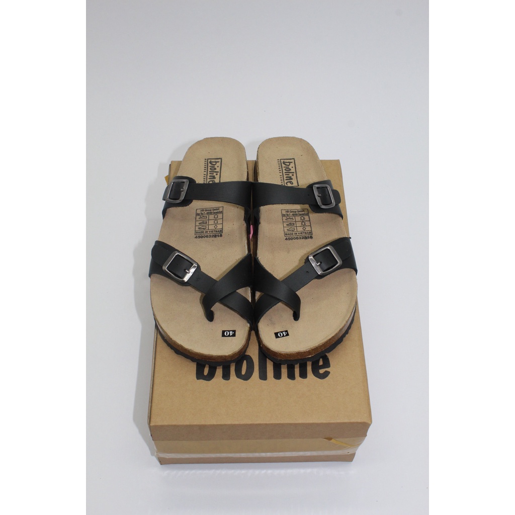 [DÉP ĐẾ TRẤU] Dép da bò birken đế trấu xỏ ngón Bioline unisex  B06 - Bioline OffIcial