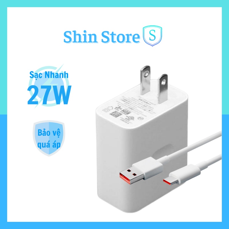 Bộ sạc nhanh 27W, Củ sạc nhanh + Dây sạc nhanh cho nhiều dòng điện thoại android