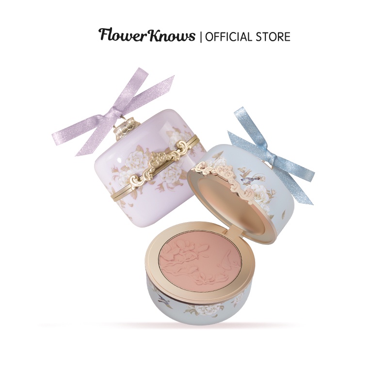 Flower Knows Flower Goddess Carving Blush Soft Shimmering Matte Powder Face Makeup 4g