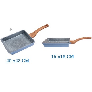 Chảo vuông sứ ceramic ECORAMIC đáy từ vân đá chống dính tay cầm chịu nhiệt chảo gốm sứ