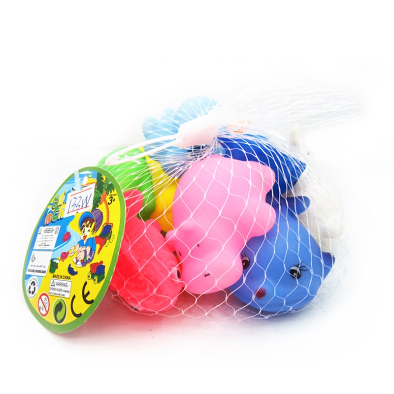 Set 6 Đồ Chơi Mềm Nổi Trên Mặt Nước Nhiều Màu Sắc Dễ Thương Cho Bé Khi Tắm