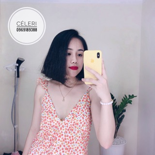 Váy 2 dây hoa nhí dáng dài đuôi cá