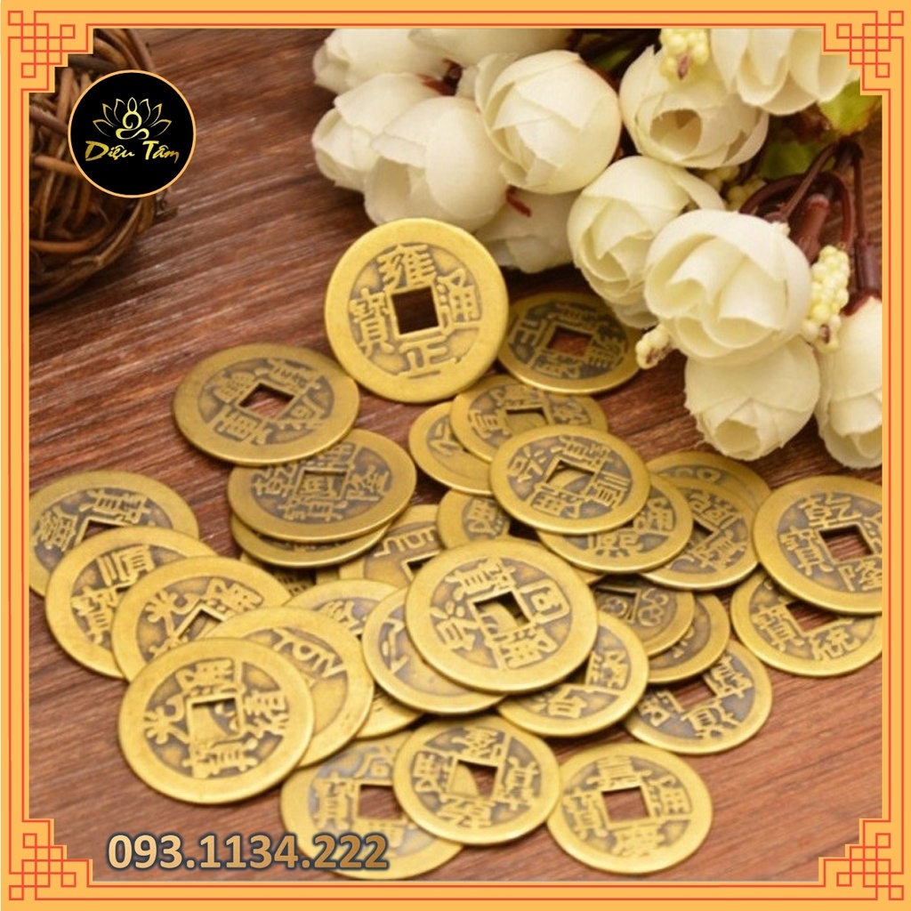 Combo 100 đồng xu phong thủy may mắn