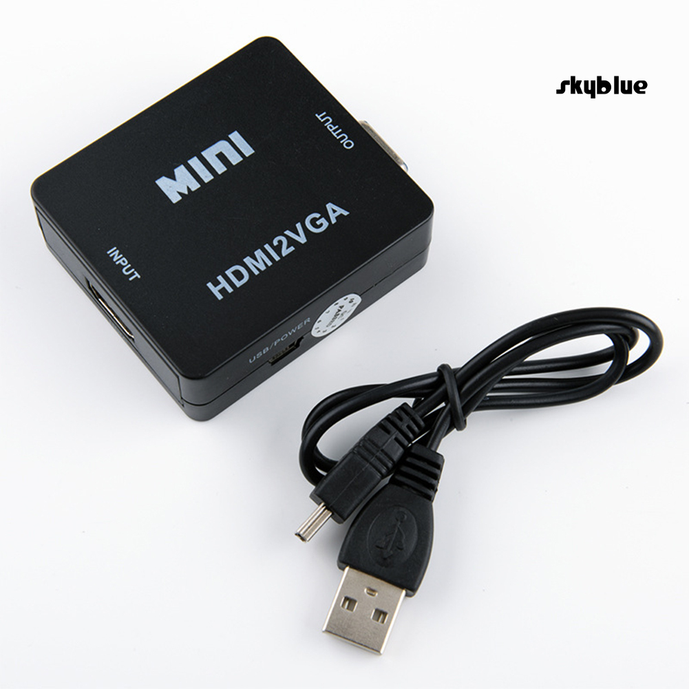 [SK]Mini HW2109 HDMI-compatible to VGA Converter Adapter Transverter with USB Charge Cable