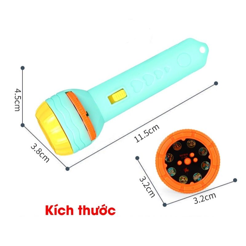 Đèn pin chiếu hình cho bé 80 hình 3D sắc nét ngộ nghĩnh đáng yêu (BBTOYS: 06)