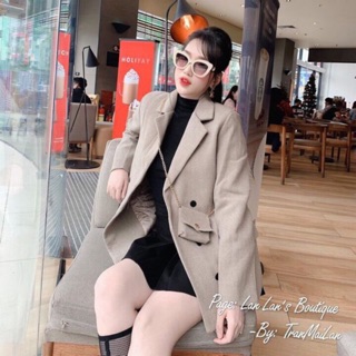 Áo khoác dạ trơn kèm túi đeo chéo cực hot (hàng về túi như hình thật)