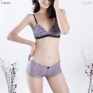 Áo ngực không gọng Bralette ren có đệm mút + quần lót ren thiết kế - MS 545