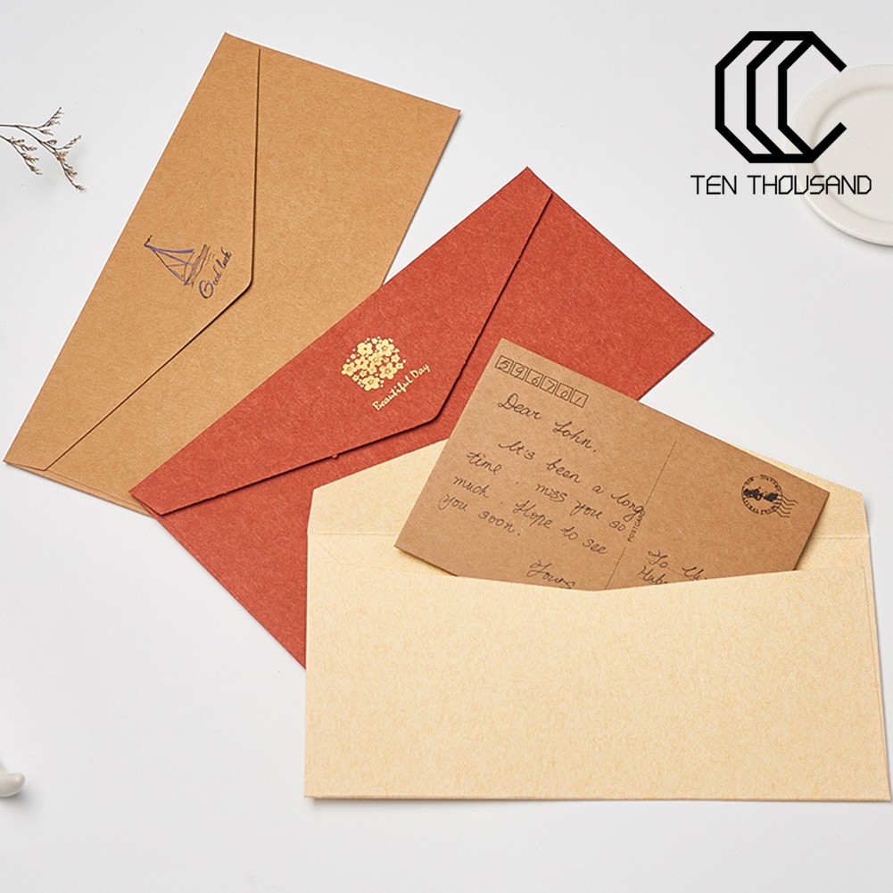 2 bao thư giấy kraft phong cách vintage làm quà tặng cao cấp