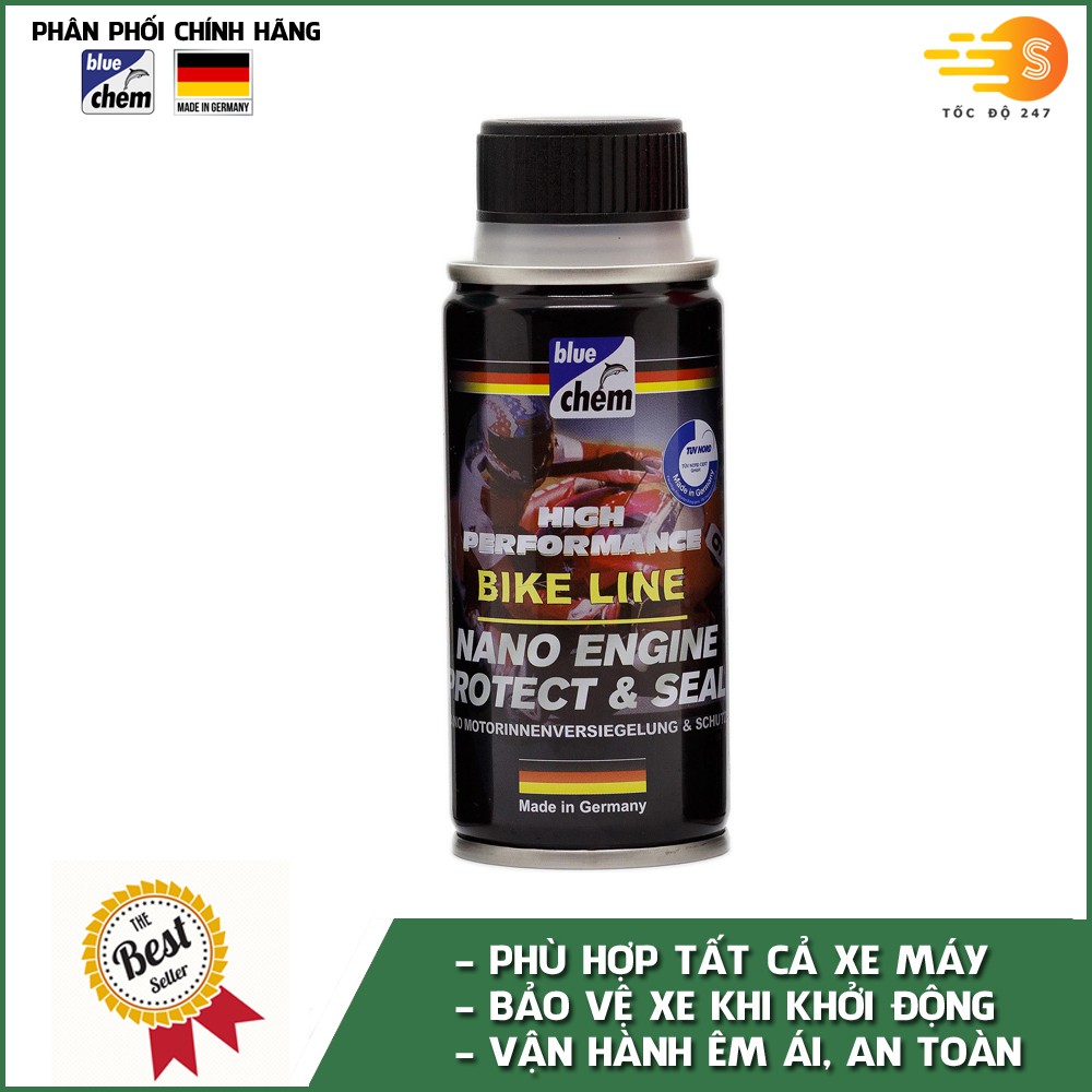 Bộ 3 phụ gia thay định kì bao gồm nhớt 33017, xăng 33027, nano 33047 cao cấp cho xe máy Bluechem - 33017_33027_33047