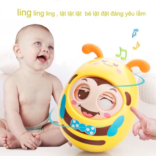 ẢNH THẬT 👍Lật đật chú ong biết nháy mắt✅CAO CẤP✅ đáng yêu Chất liệu nhựa an toàn KHÔNG BAO GIỜ NGÃ