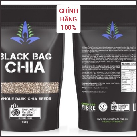 [MIMOSA SHOP] 500GR HẠT CHIA ÚC GIẢM CÂN CHÍNH HÃNG BLACK BAG CHIA