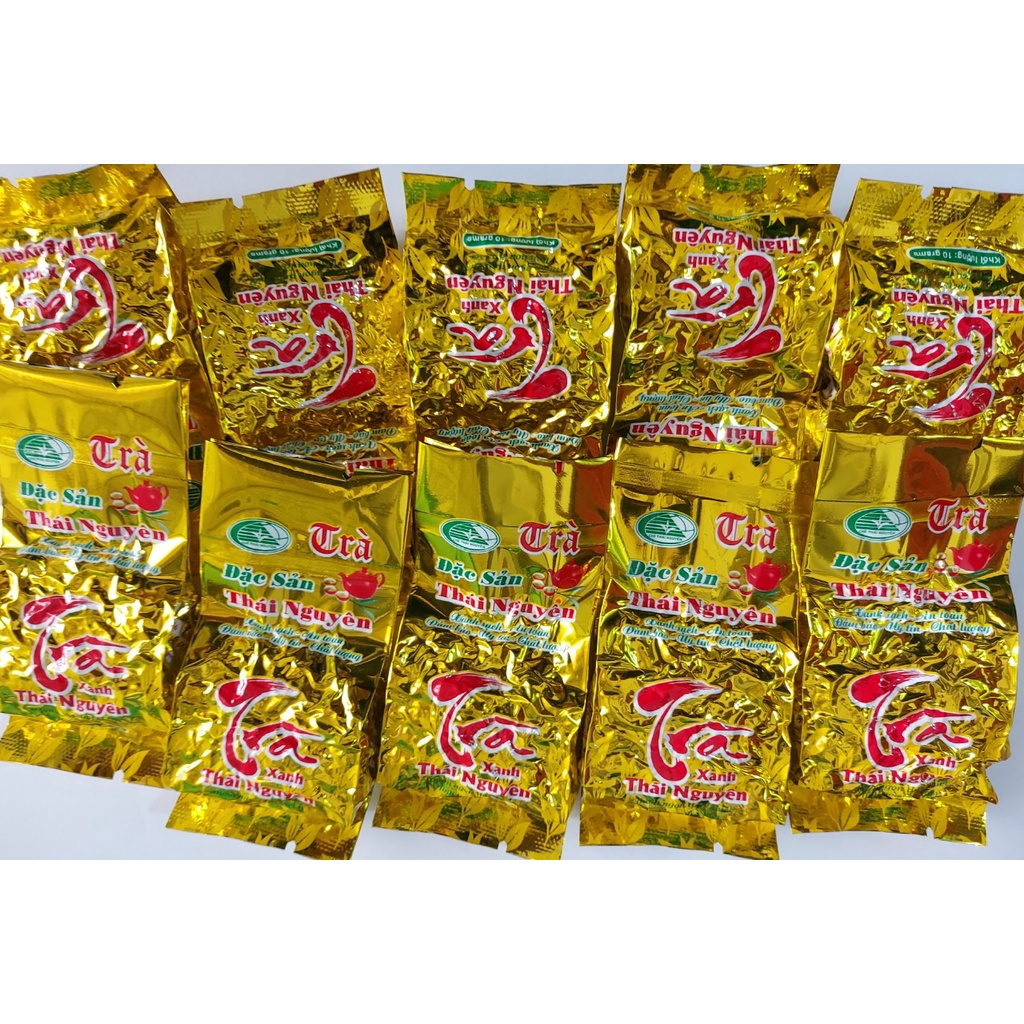 Chè búp thái nguyên đóng gói 10g đi lễ hay uống nhỏ lẻ- 1kg = 100 gói-giá bình dân( đóng gói tay)