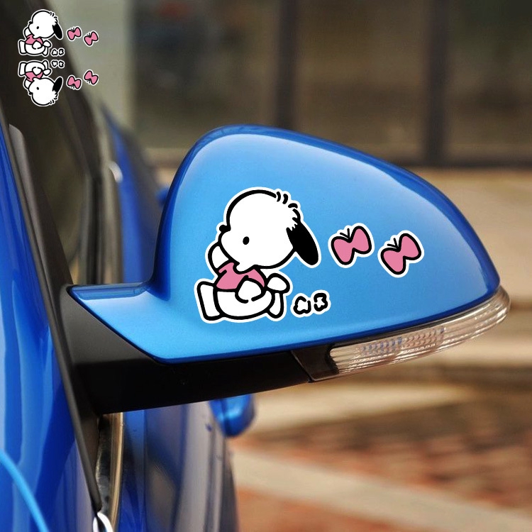 Miếng Dán Trang Trí Cửa Sổ Xe Hơi Hình Chú Chó Hoạt Hình Phản Quang Đáng Yêu