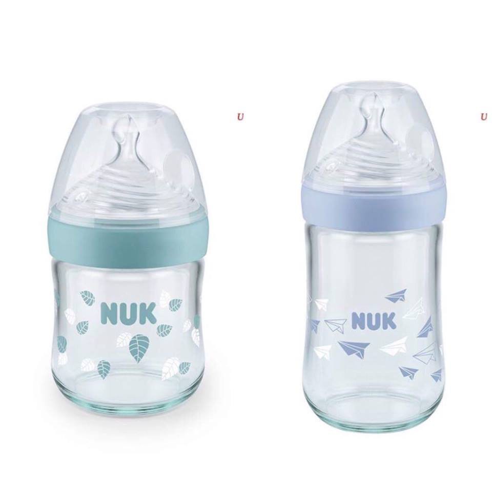 Bình sữa NUK Nature Sense Thủy tinh núm ti Silicone S1 - M (120ml , 240ml)