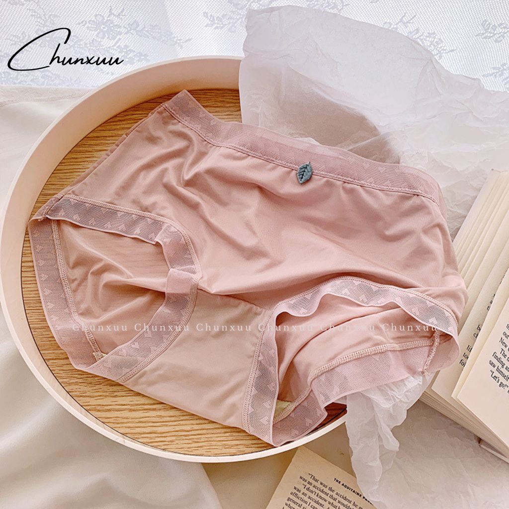 Quần lót nữ su lạnh cao cấp CHUNXUU, phối viền ren màu sắc trung tính chất liệu mềm mại- QC80