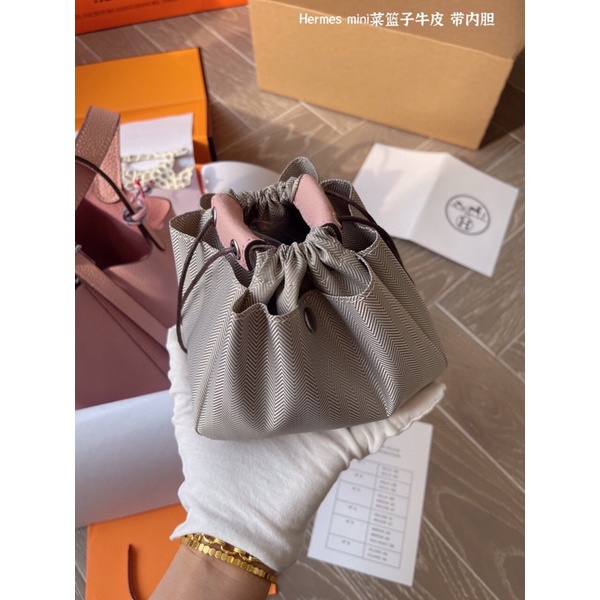 Giỏ Hm chất da thật có túi lót